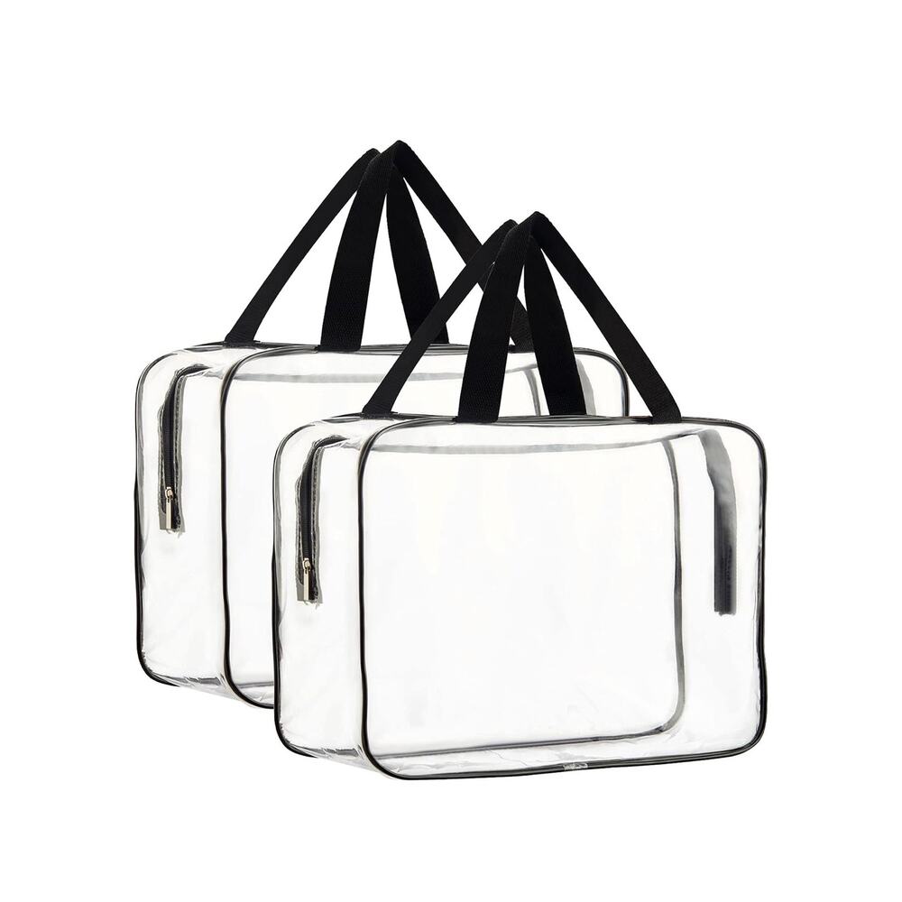 Unbranded 2 Piece Large Clear Makeup Cosmety Toiletry Organizer Bag.